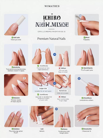 Glossy White Almond Press On Nails