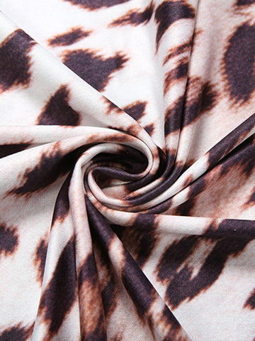 Leopard Print Plunge Glamorous Maxi Dress