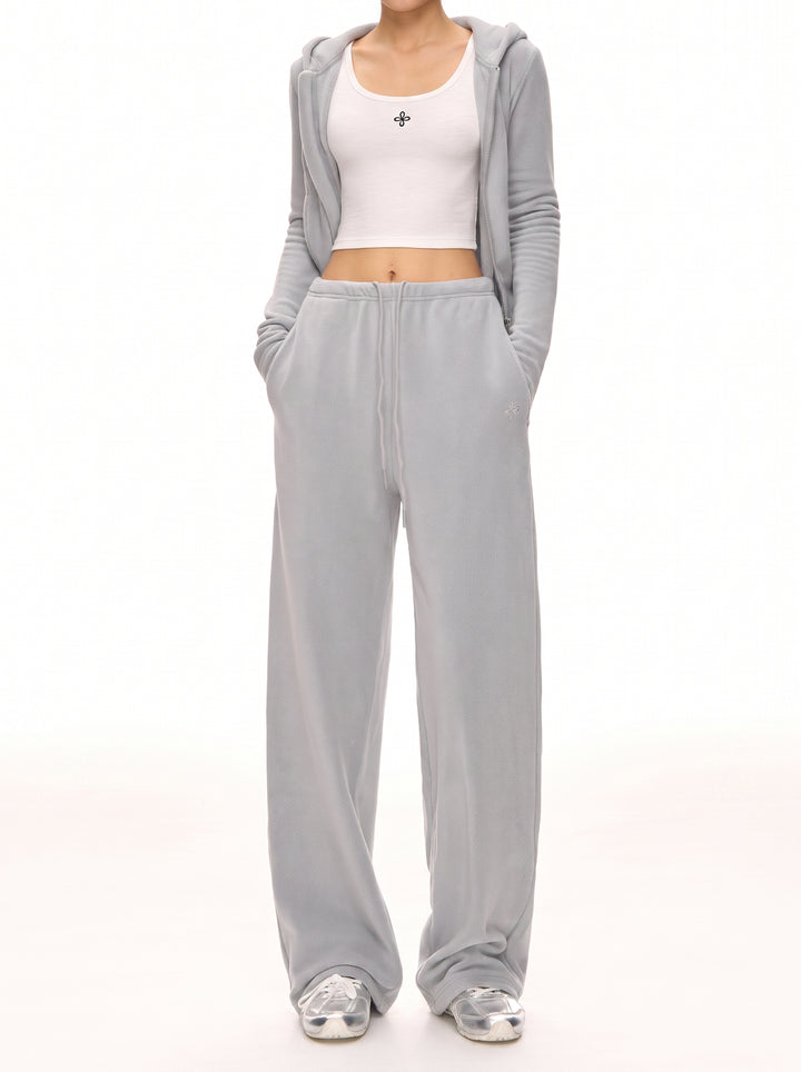 Comfy Velour Wide Leg Pants