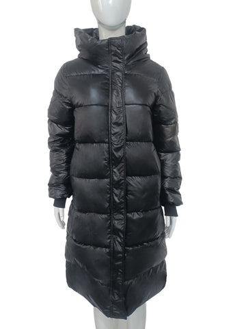 Hooded Shiny Long Puffer Coat
