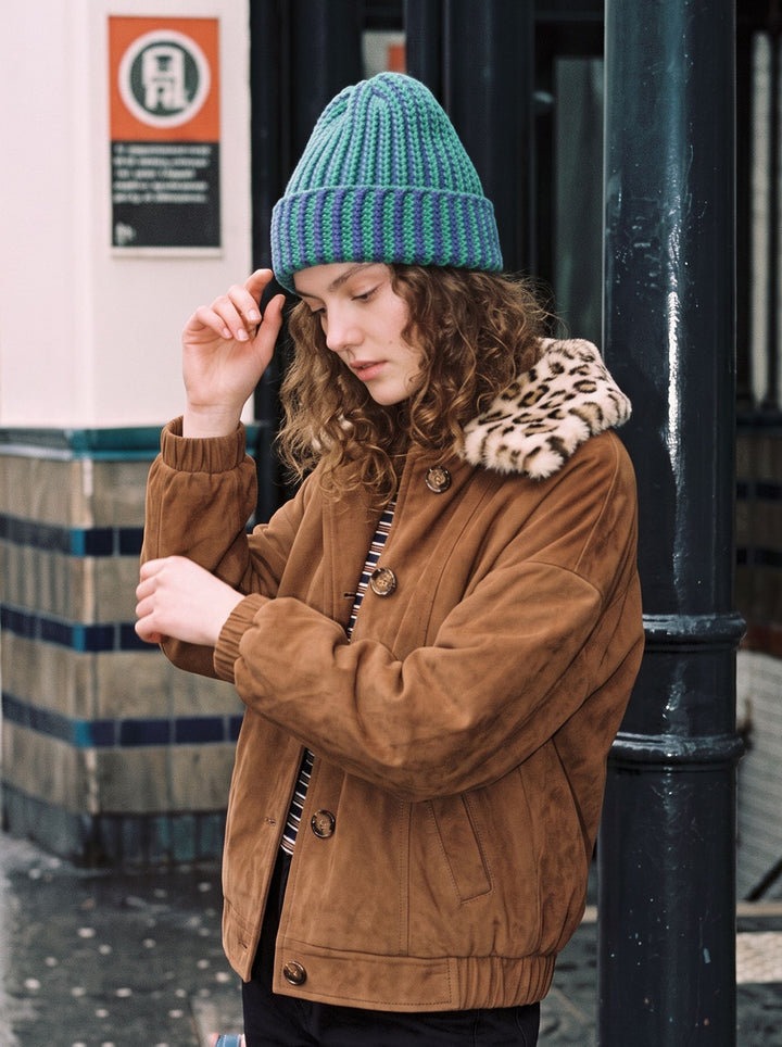 Cozy Chunky Knit Striped Beanie
