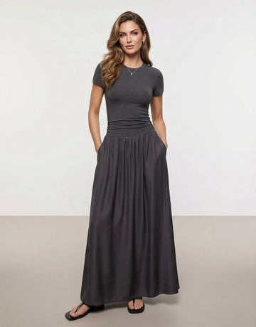 Paneled Detail Maxi Dress