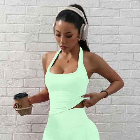 Seamless Halter Neck Workout Romper