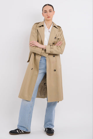 Classic Double Breasted Belted Trench Coat