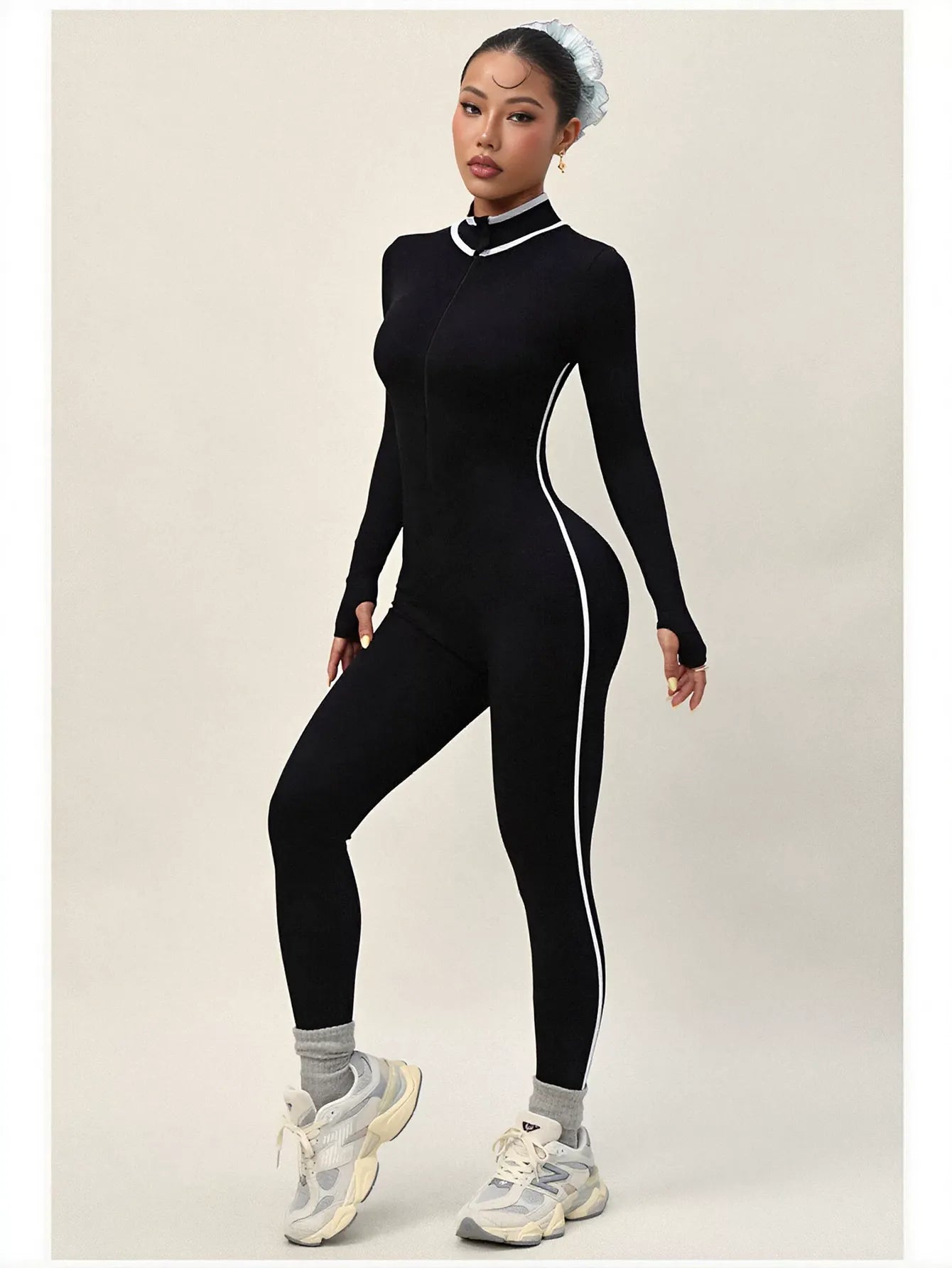 Slimming Zip Up Sport Jumpsuit
