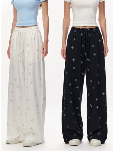 High Waisted Printed Wide Leg Pants