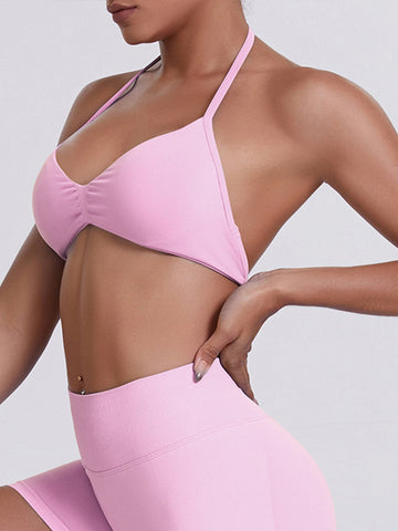 Seamless Halter Neck Sports Bra