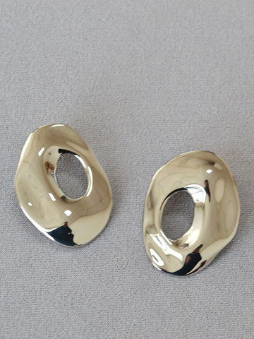 Minimalist Gold Organic Shape Stud Earrings