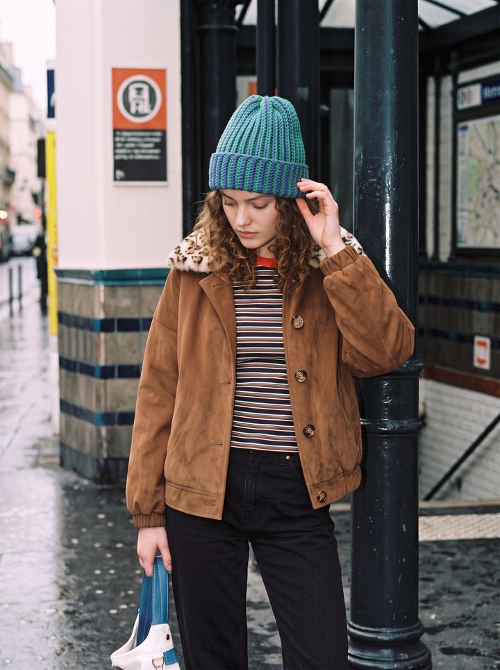 Cozy Chunky Knit Striped Beanie