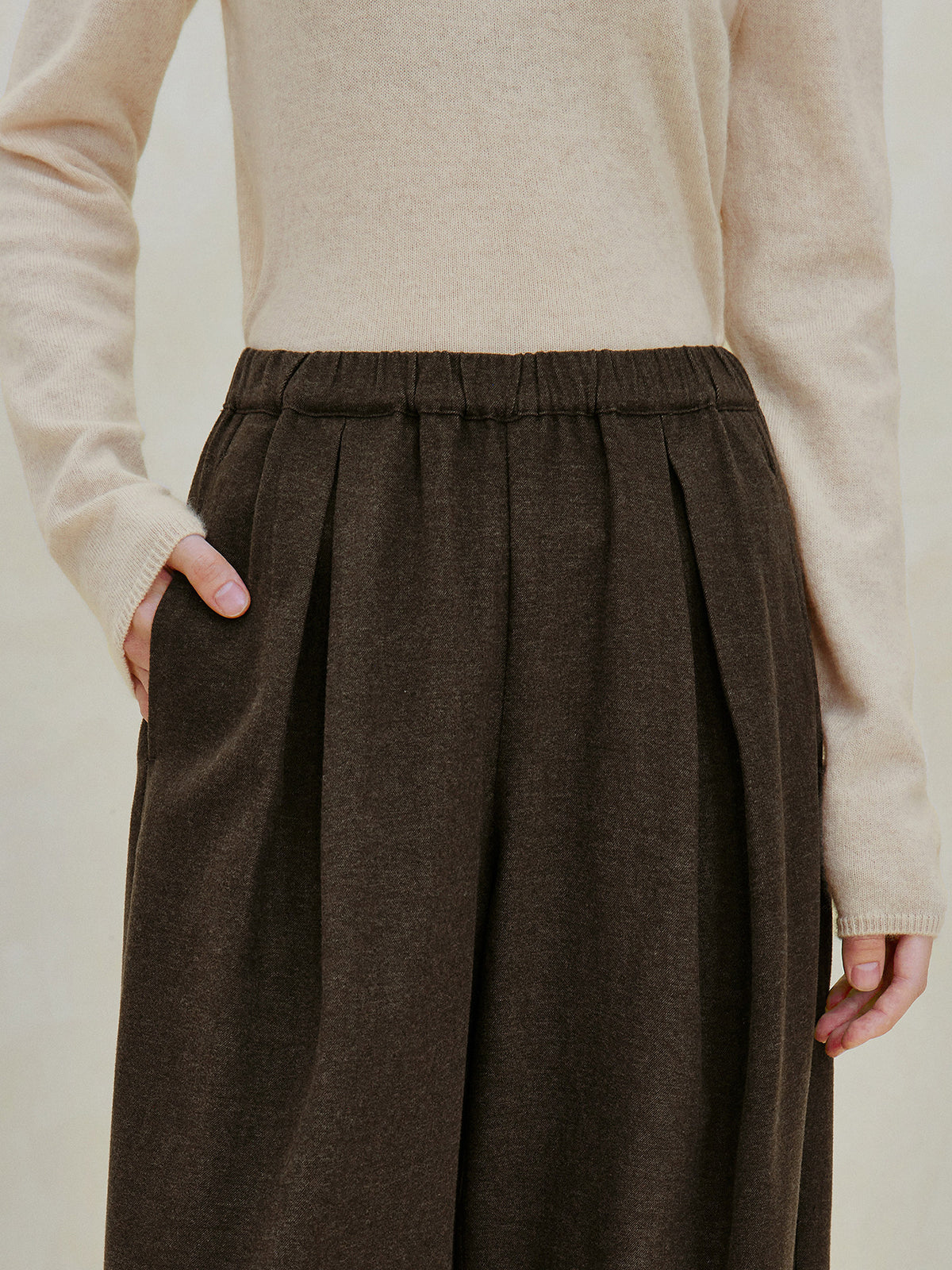 High Waisted Pleated Wide Leg Pants