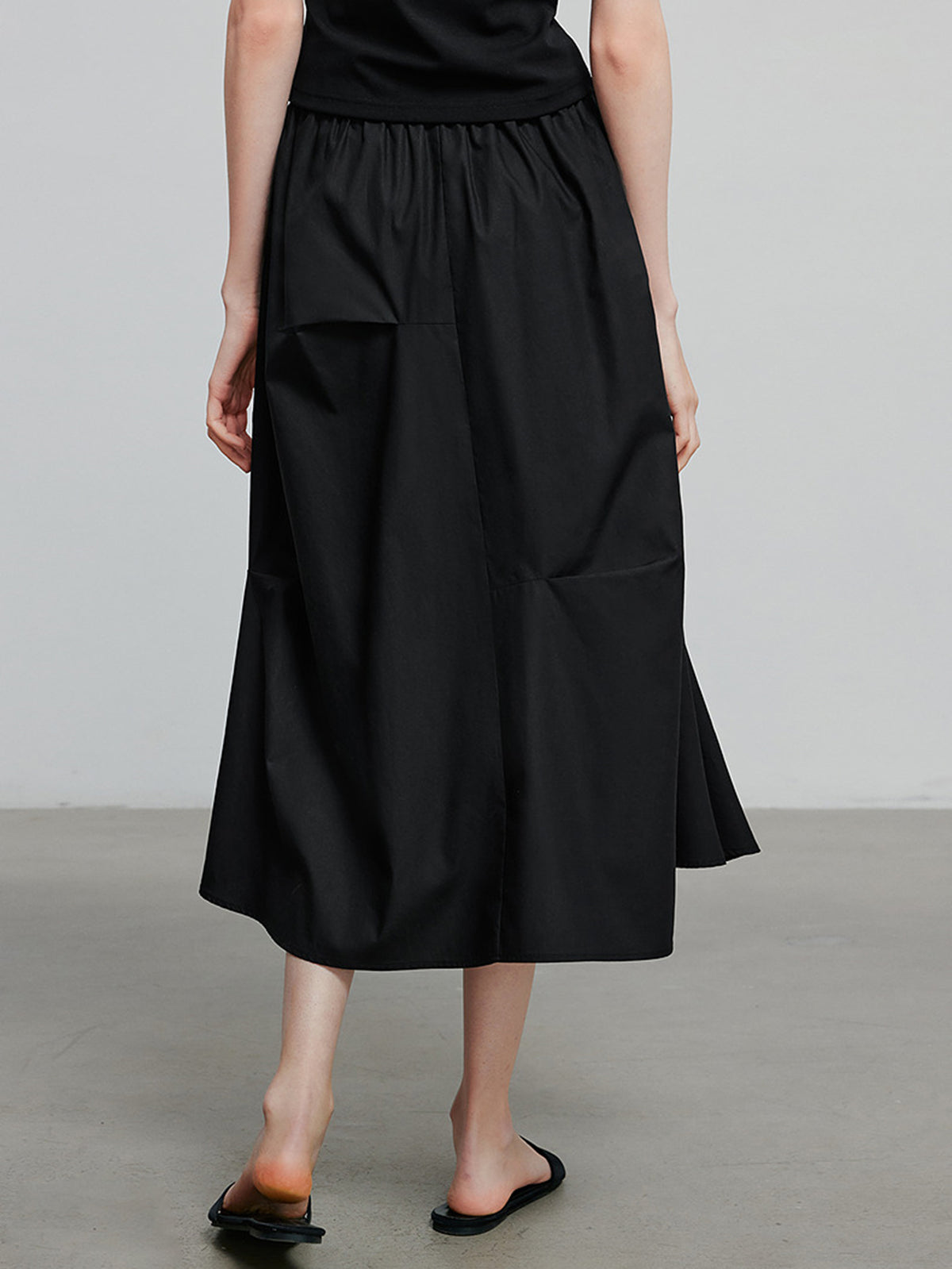 High-Waisted Draped Modern Maxi Skirt