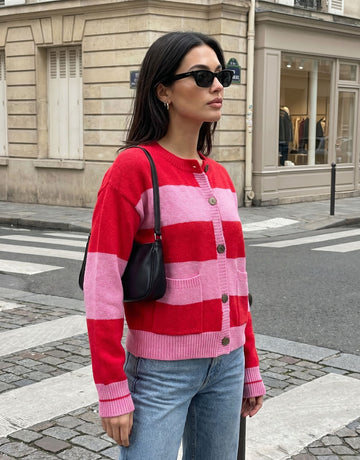 Cozy Striped Button Down Cardigan