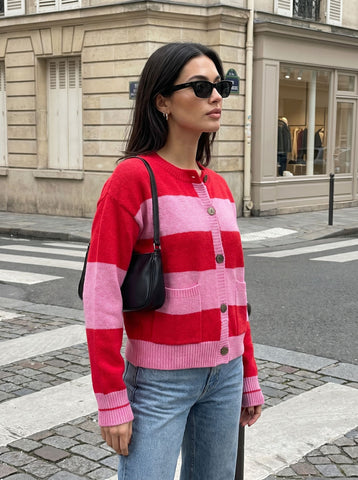 Cozy Striped Button Down Cardigan