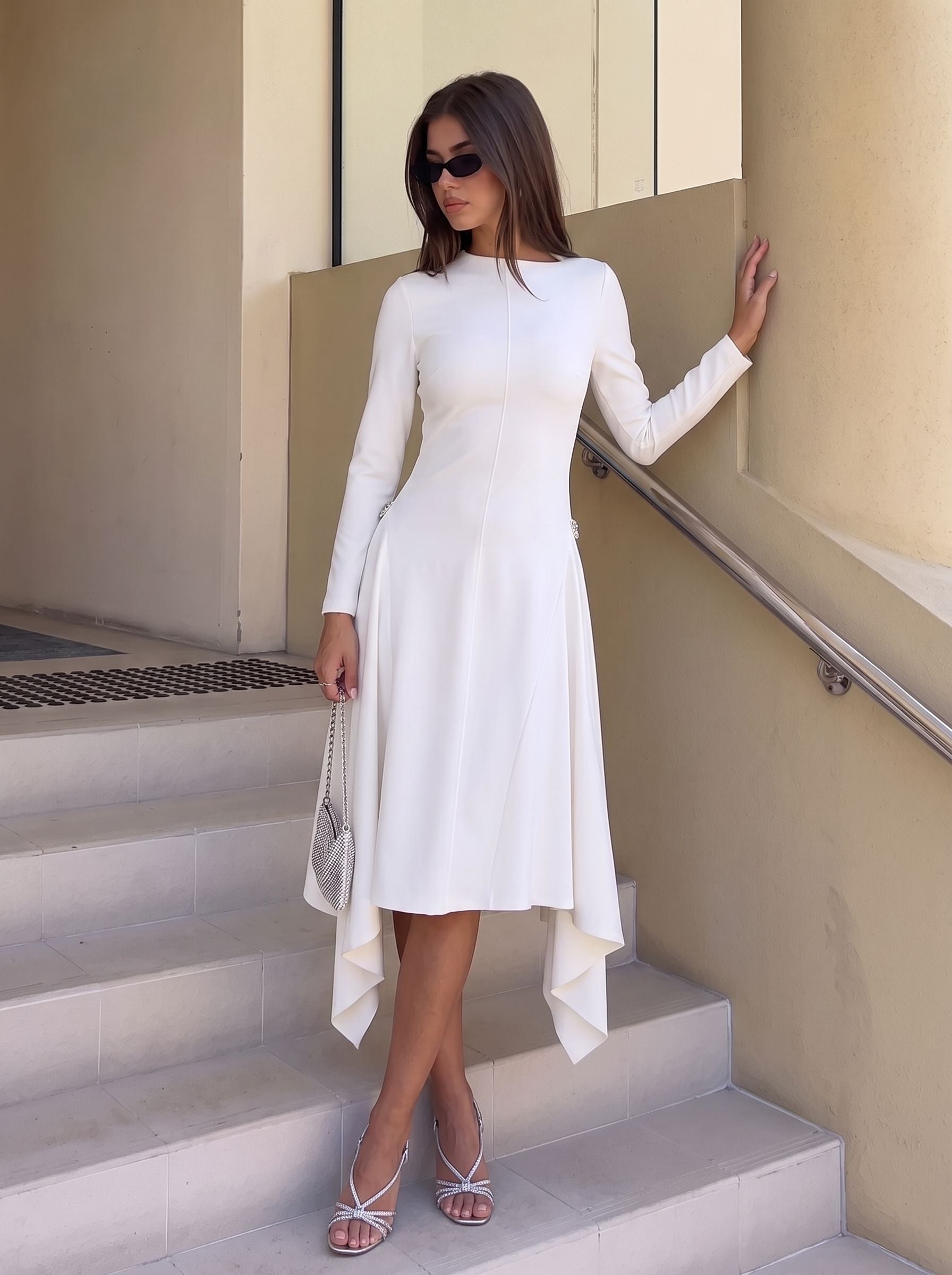 Elegant High Low Midi Dress