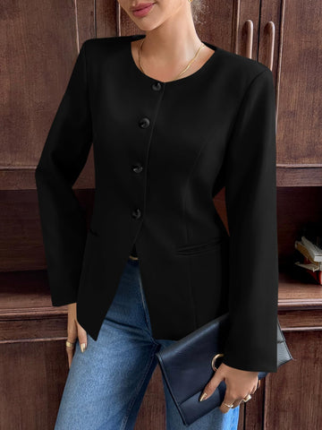 Tailored Slim Fit Button Blazer Jacket