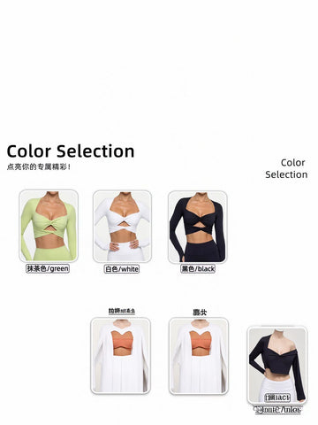 Seamless Twist Front Long Sleeve Tee