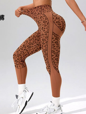 High Waisted Seamless Leopard Leggings