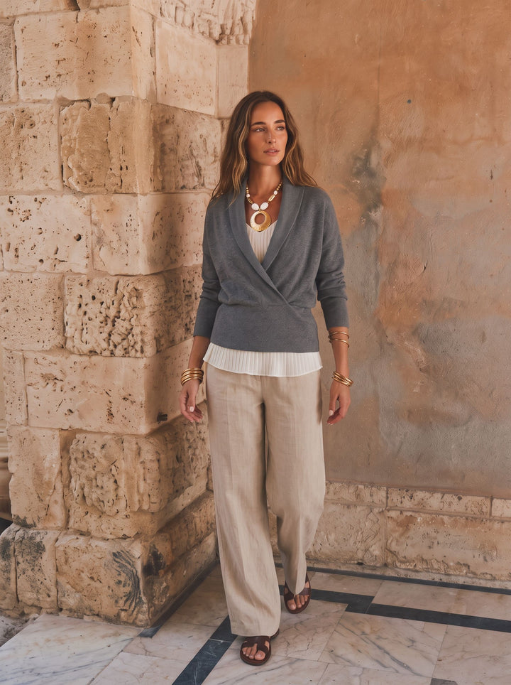 Cozy Wrap Front Knit Cardigan