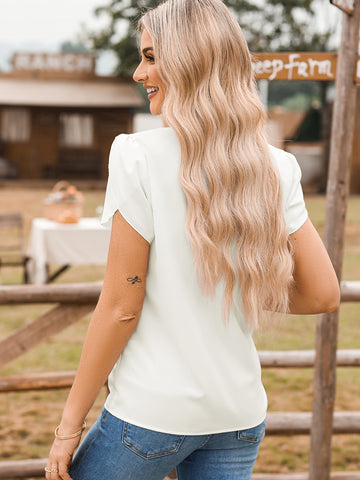Bright Pink Puff Sleeve Blouse