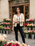 Cozy Contrast Trim Fleece Jacket