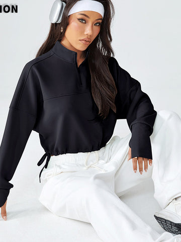 Cropped Half Zip Athletic Jacket