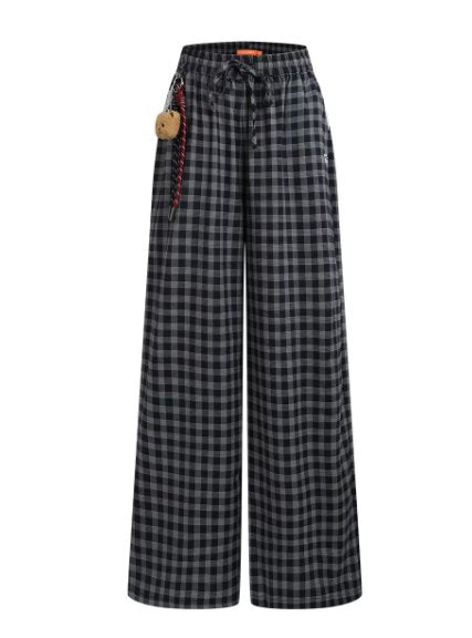 Comfy Plaid Wide Leg Pants