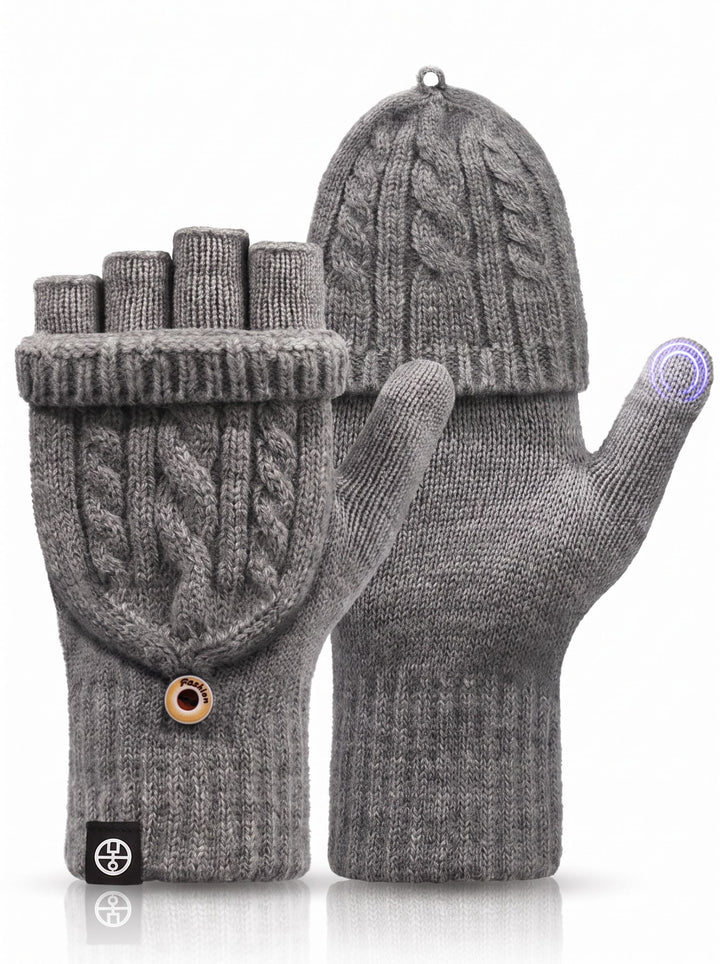 Convertible Thermal Knit Winter Gloves