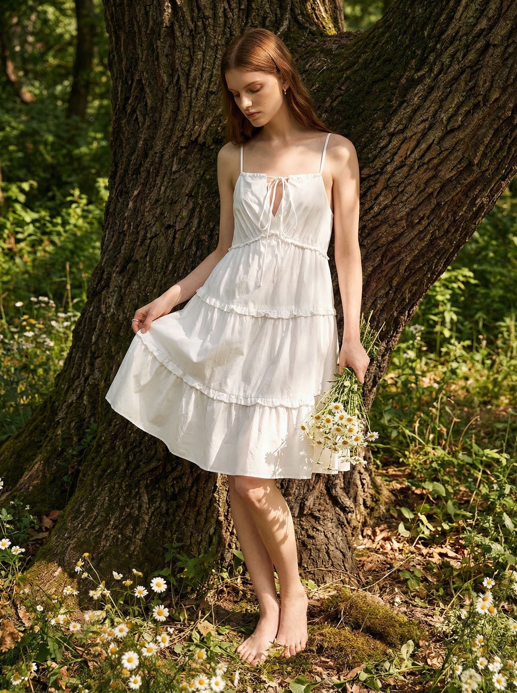 Urban Revivo A-Line Cami Dress-White