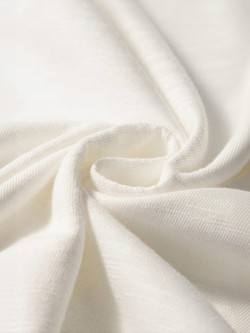 Embroidered Flutter Sleeve Cotton T-Shirt