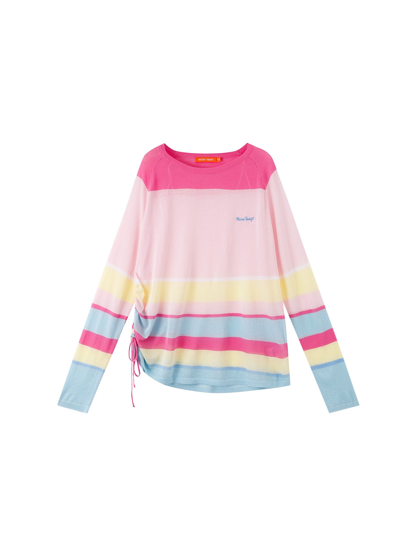 Striped Drawstring Side Knit Sweater