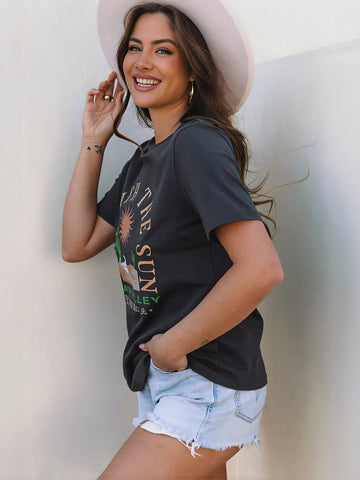 Desert Print Slogan T-Shirt