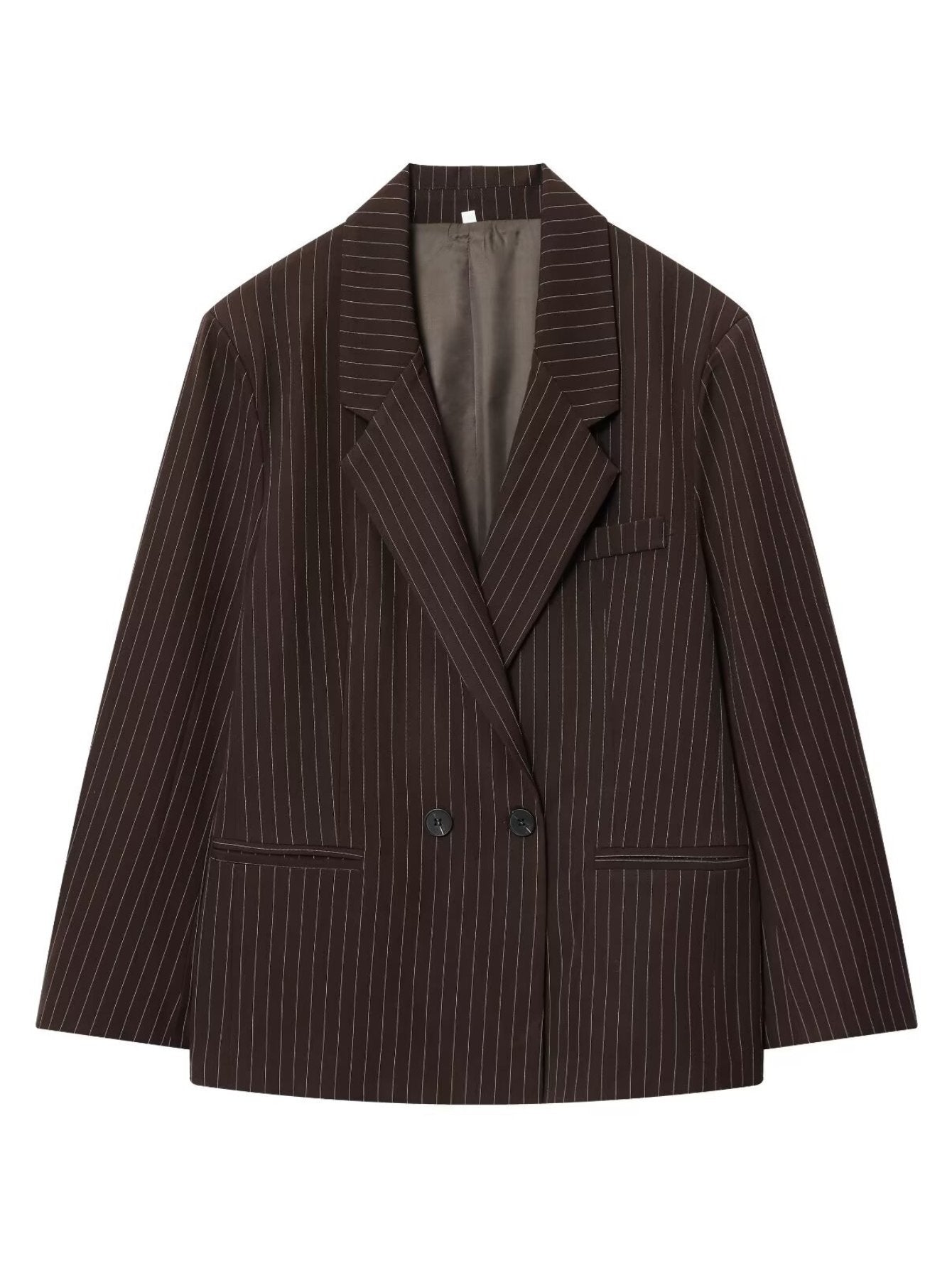 Oversized Pinstripe Double Breasted Blazer Jacket