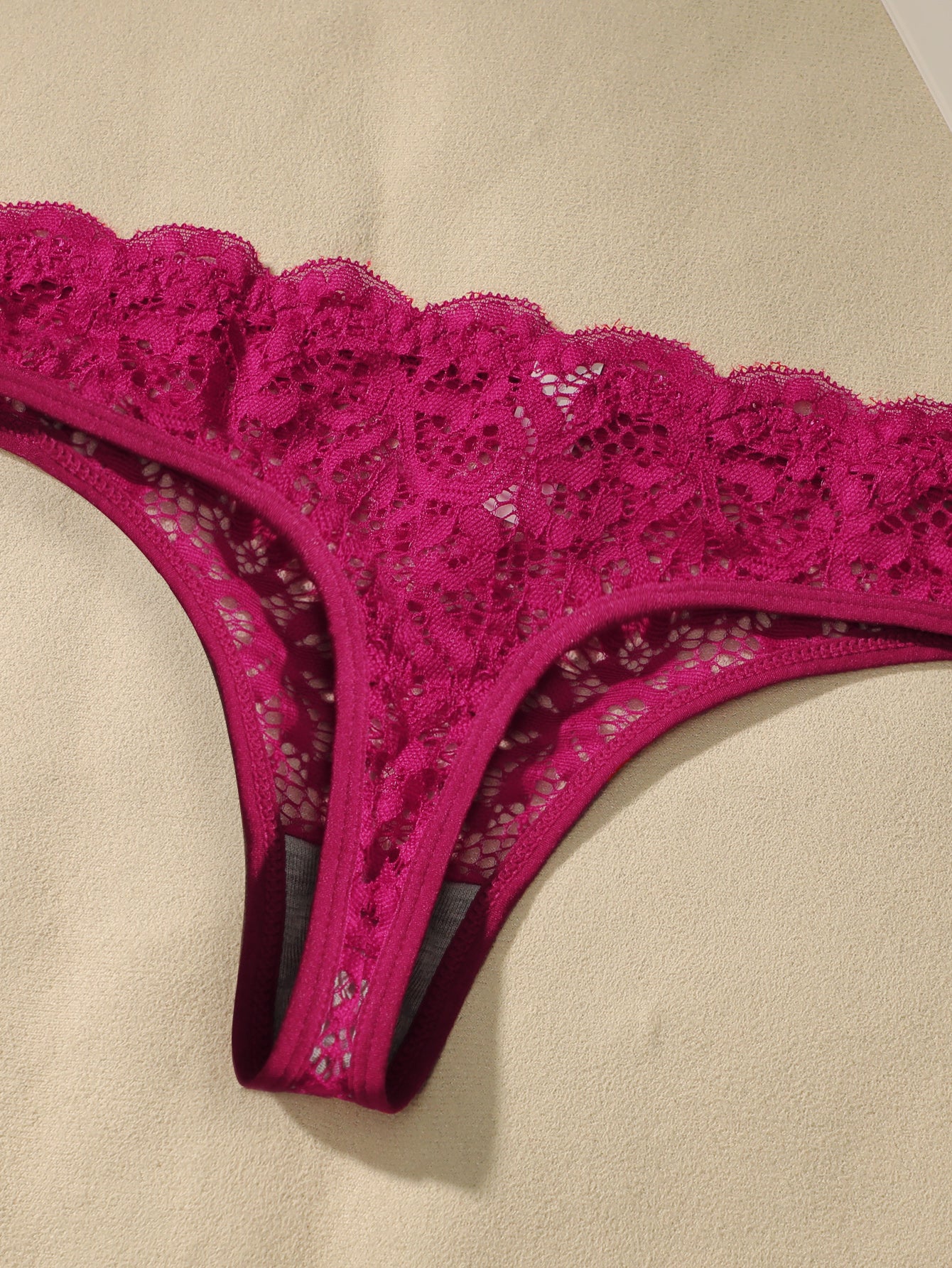 Seamless Floral Lace Thong Panties