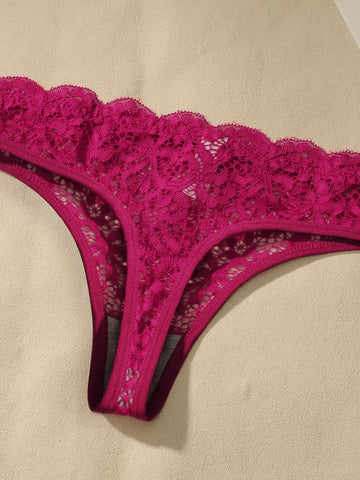 Seamless Floral Lace Thong Panties
