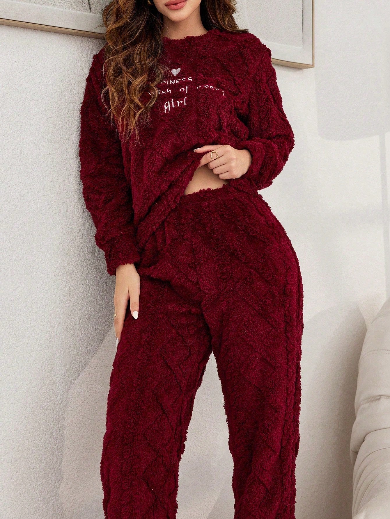 Cozy Plush Fuzzy Pajama Lounge Set