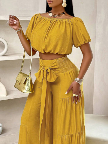 Boho Off Shoulder Pant Set