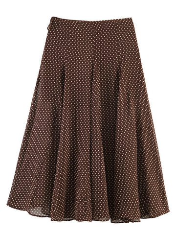 Polka Dot Wrap Midi Skirt