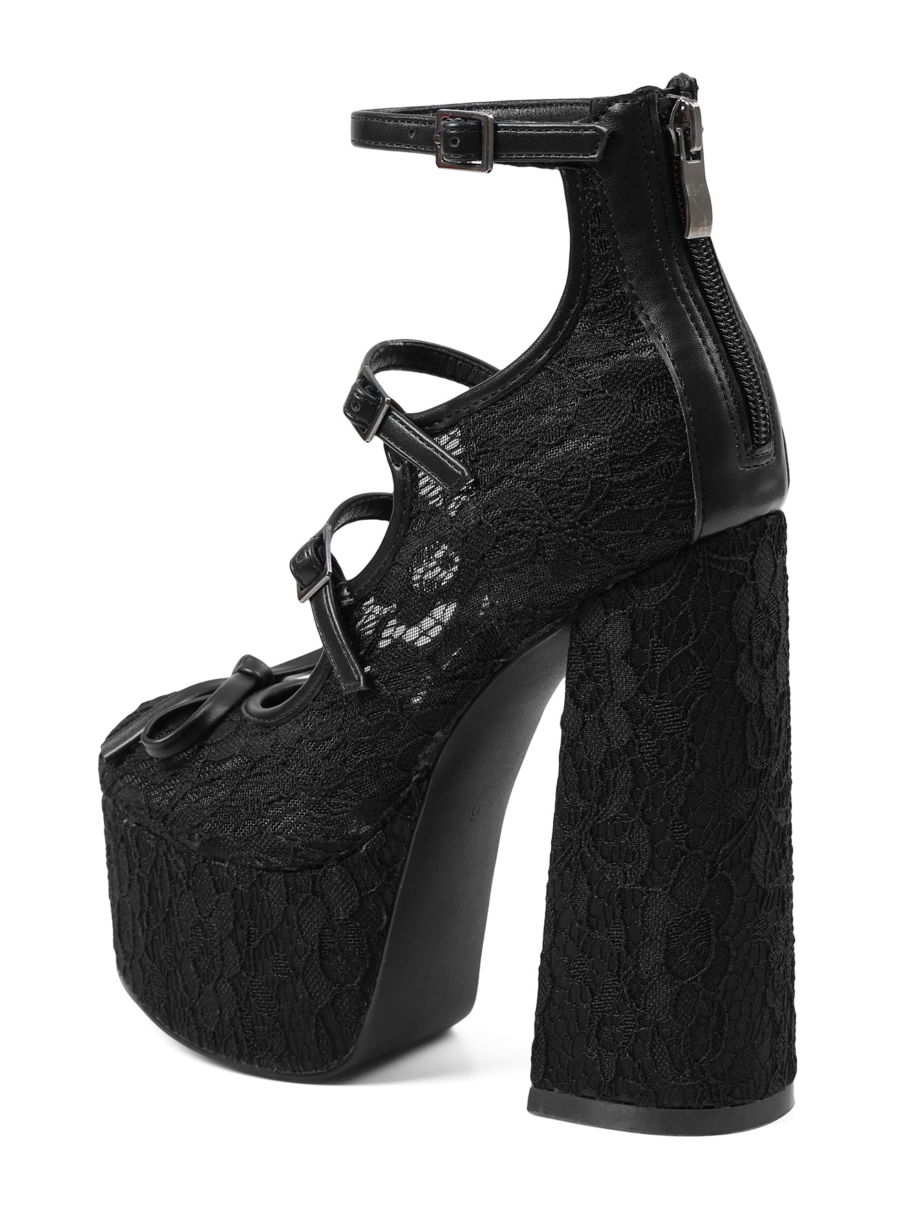 Gothic Lace Platform Mary Jane Heels