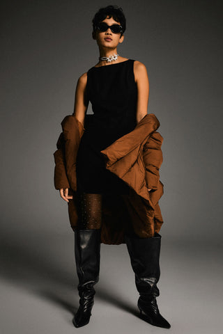 Oversized Quilted Wrap Puffer Jacket