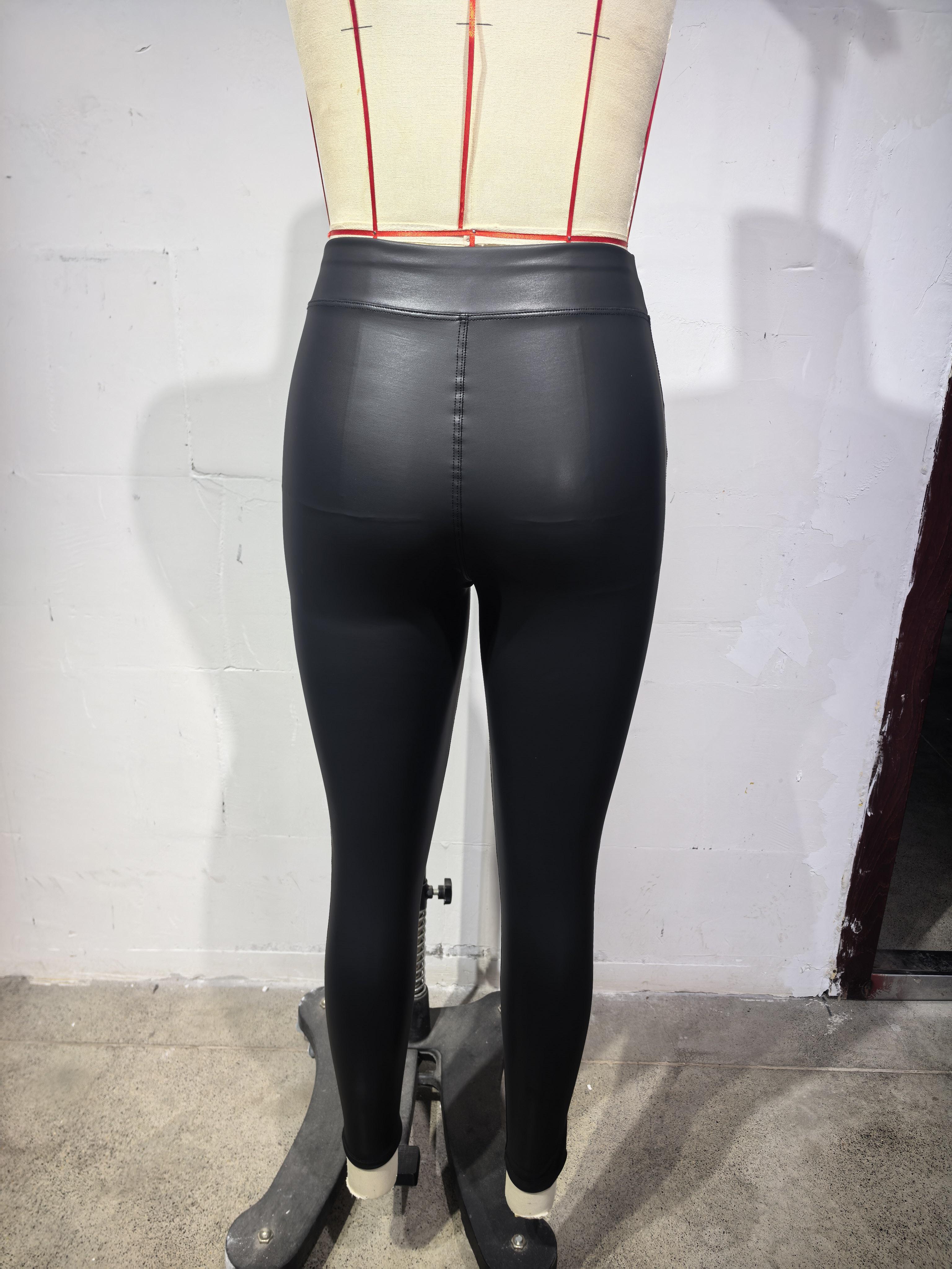 High Waisted Faux Leather Leggings