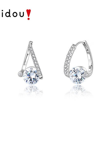 Elegant Sparkling Cubic Zirconia Hoop Earrings