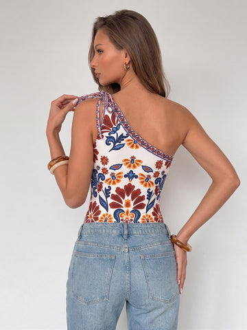 Floral One Shoulder Bodysuit