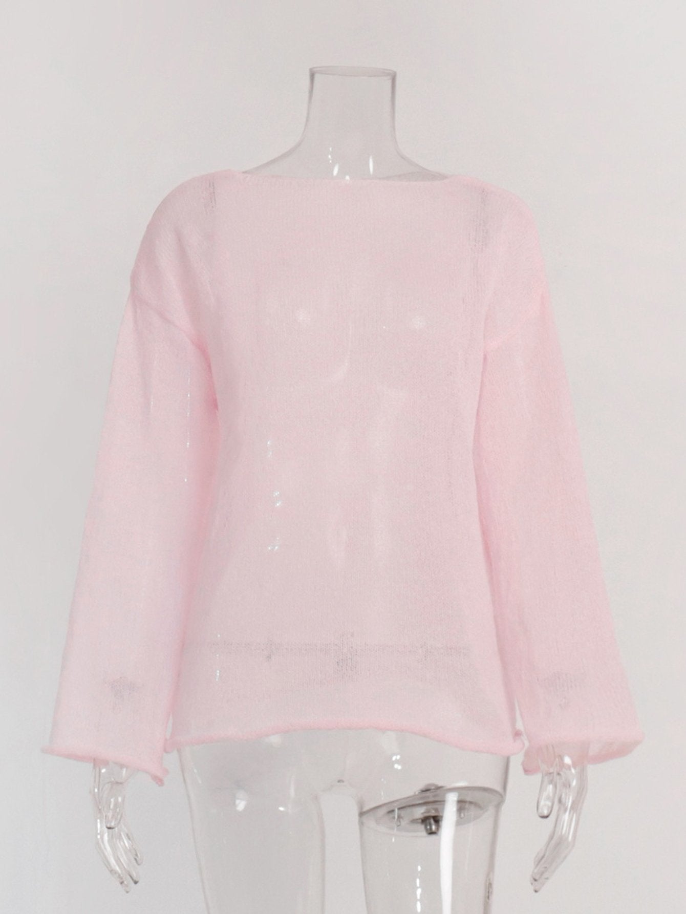 Oversized Lightweight Boat Neck Knit Sweater