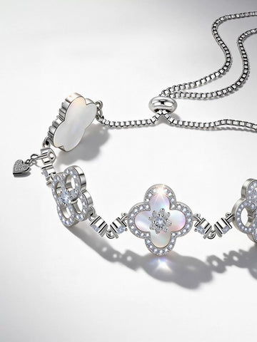 Dainty Floral Mother Of Pearl Bracelet