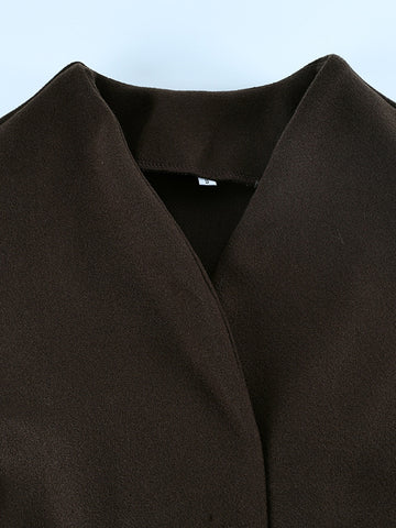 Oversized Wool Blend Wrap Coat