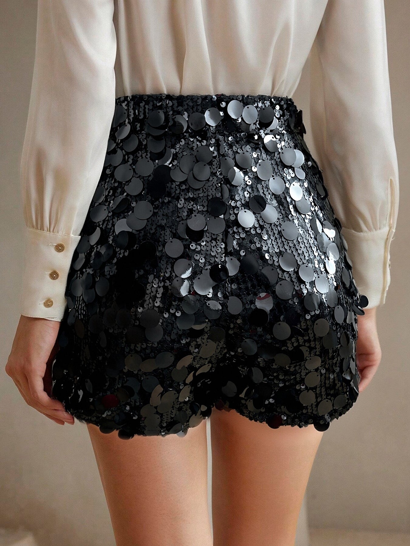 High Waisted Sequin Party Shorts