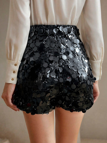 High Waisted Sequin Party Shorts
