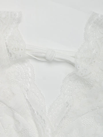 Sheer V Neck Sexy Bodysuit