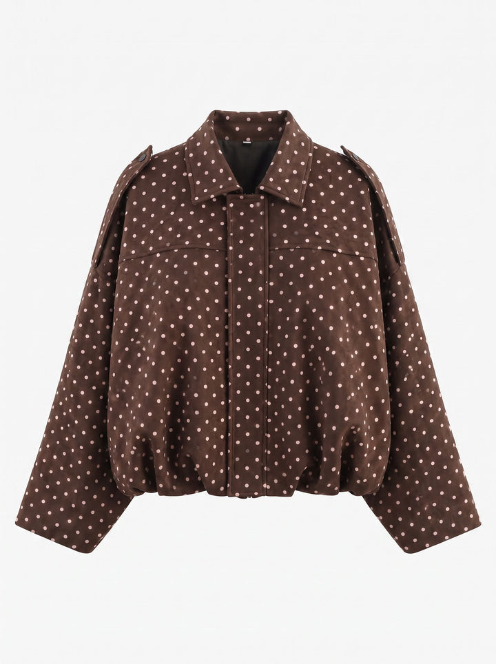 Oversized Suede Bubble Hem Jacket