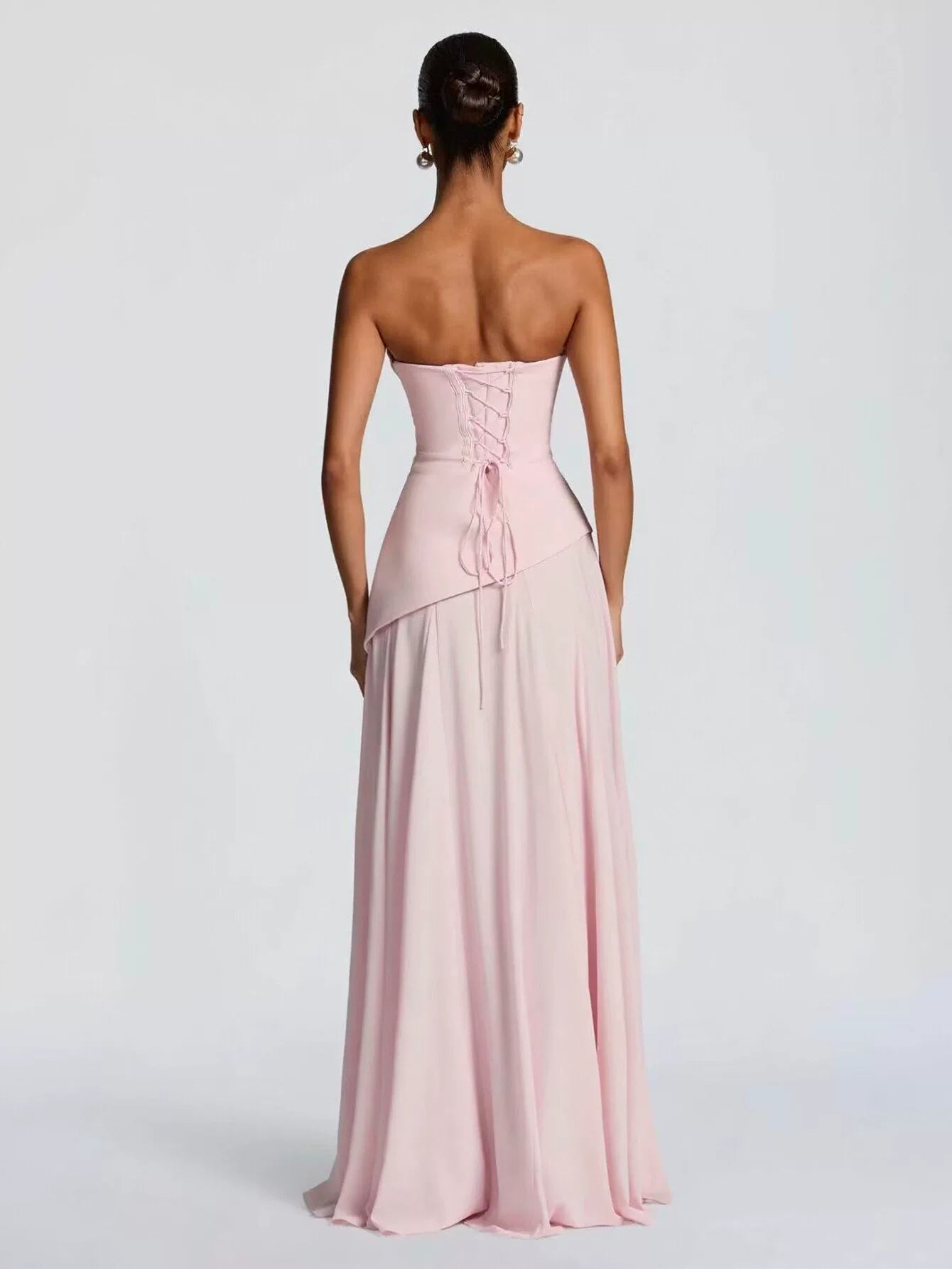 Elegant Draped Corset Maxi Dress